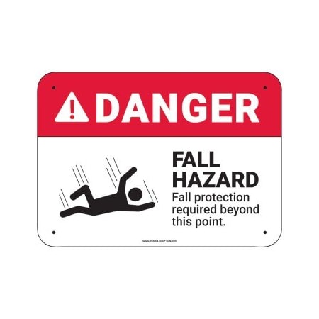 Pig PIG Fall Hazard Fall Protection Sign 10" x 7" Vinyl 10" L x 7" H SGN2014-7X10-VYL